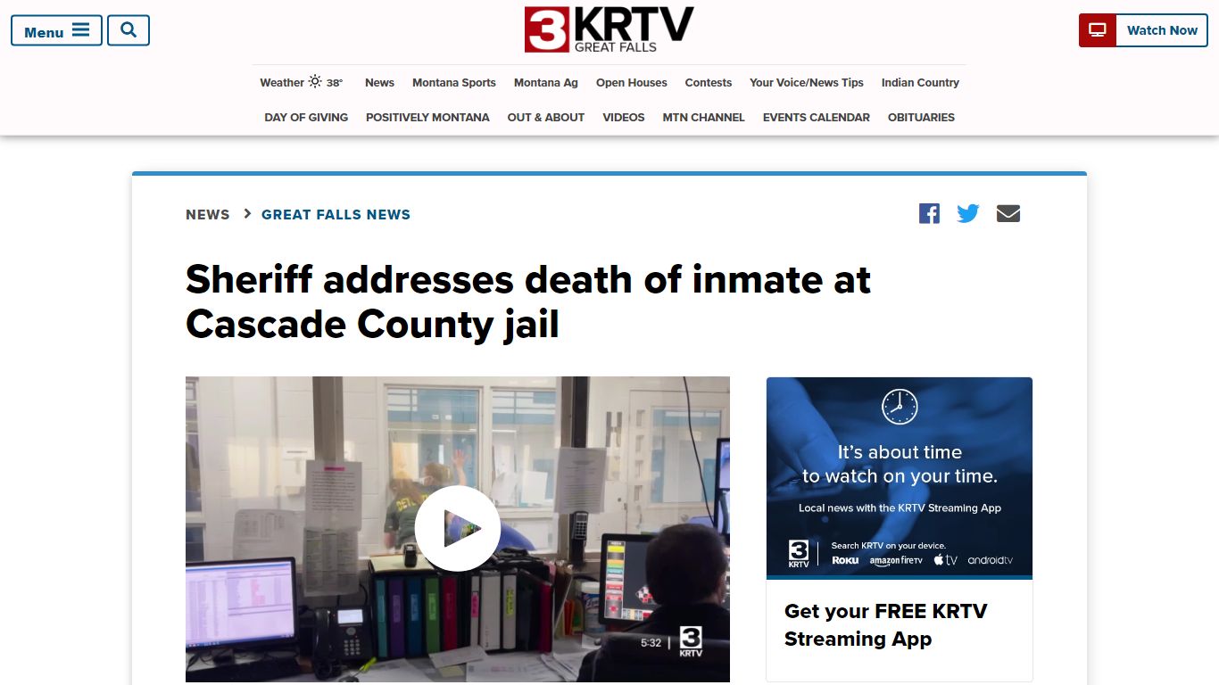 Sheriff addresses death of inmate at Cascade County jail