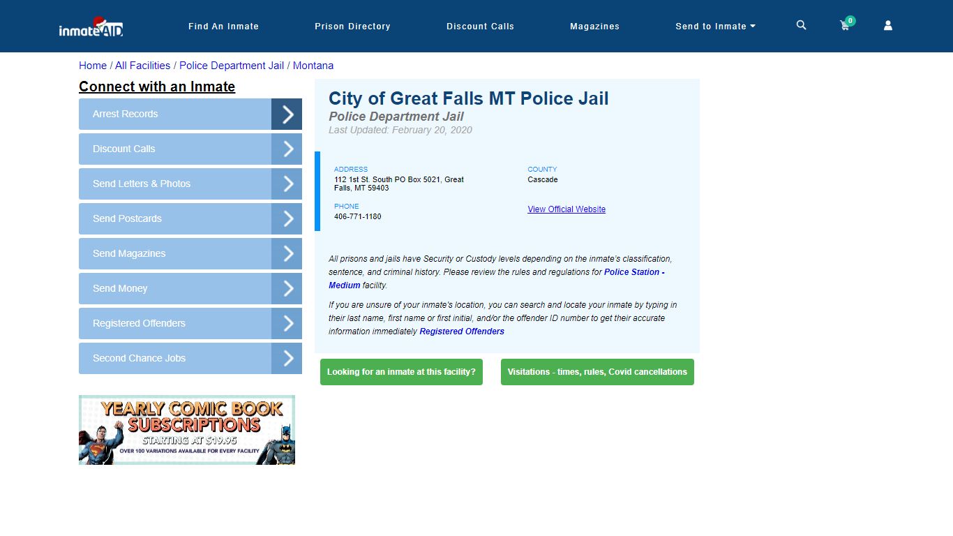 City of Great Falls MT Police Jail & Inmate Search - Great Falls, MT